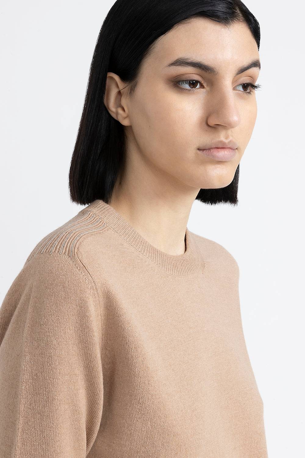 Peserico Maglia girocollo in lana, seta e cashmere Italy
