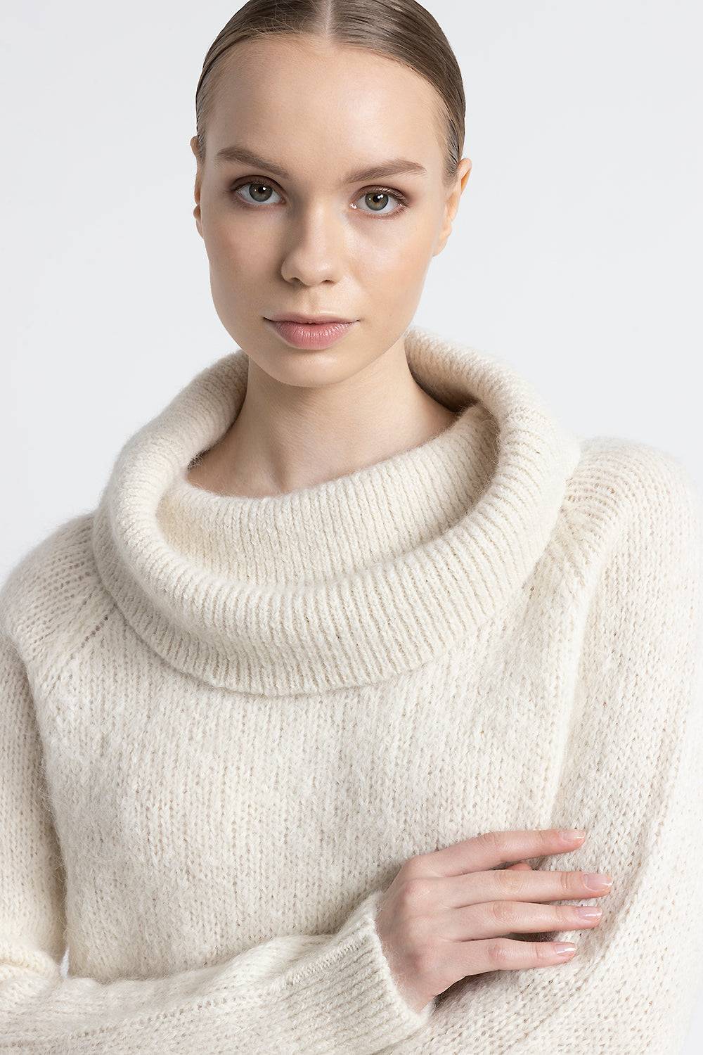 Peserico Maglia con spalle scoperte in lana d'alpaca e merino Italia