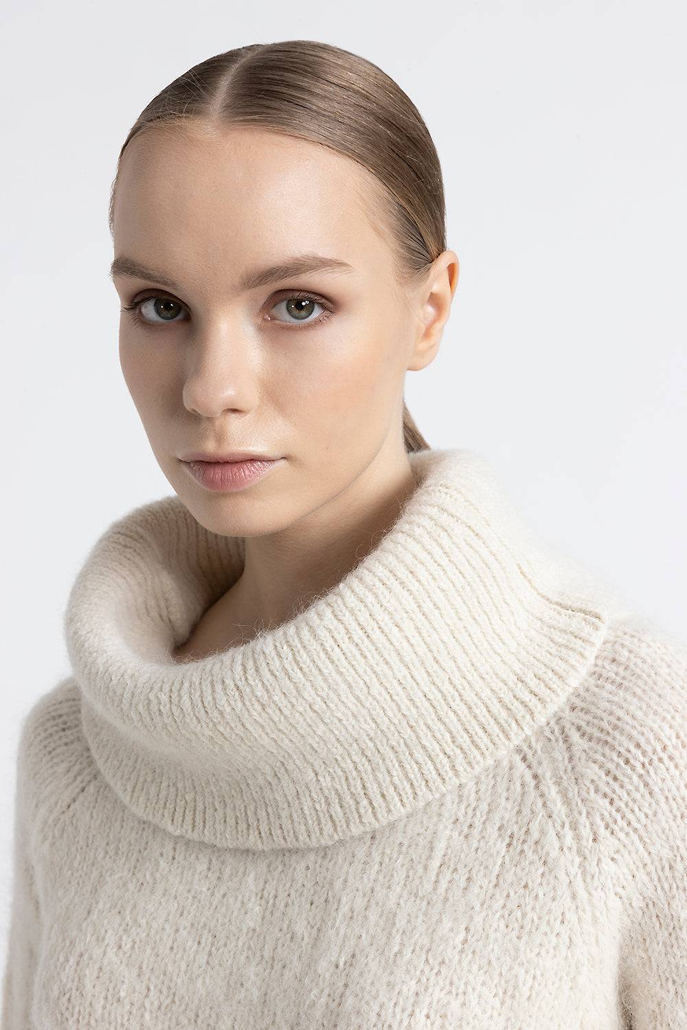 Peserico Maglia con spalle scoperte in lana d'alpaca e merino Italia