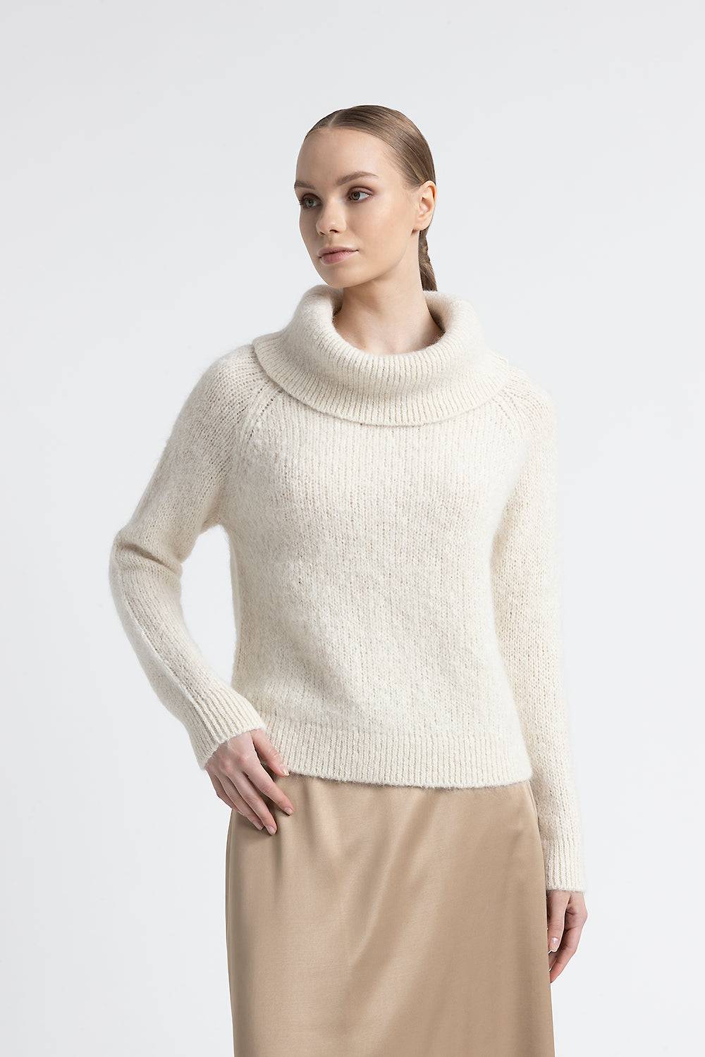 Peserico Maglia con spalle scoperte in lana d'alpaca e merino Italia