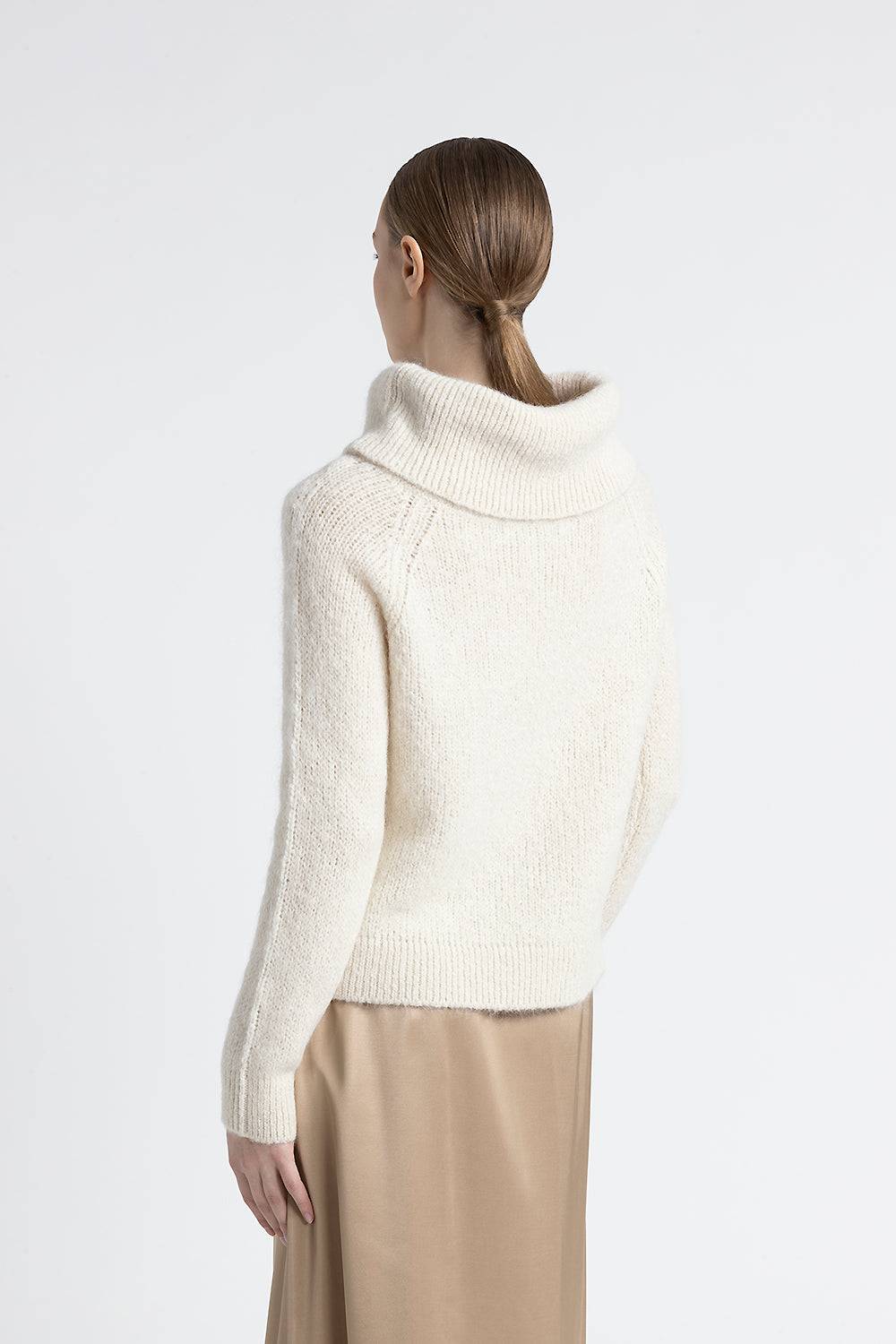 Peserico Maglia con spalle scoperte in lana d'alpaca e merino Italia
