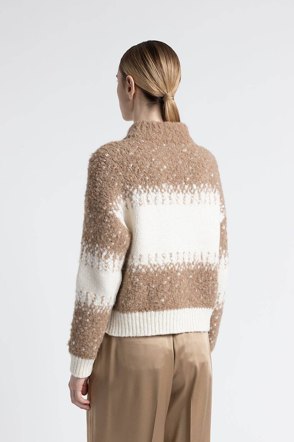 Peserico Maglia girocollo in alpaca, lana e paillettes Soddisfazione Garantita
