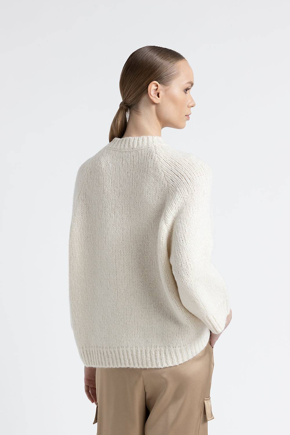 Peserico Maglia crop con ricamo in alpaca e lana Qualità Garantita