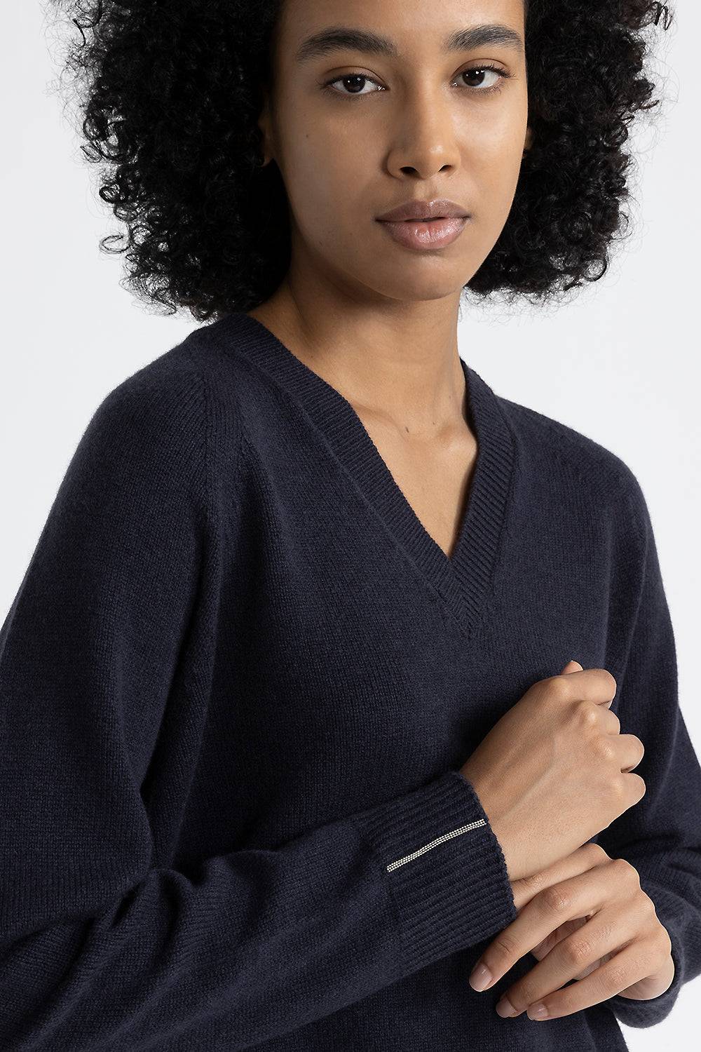 Peserico Maglia con scollo a V in lana, seta e cashmere Acquista Ora