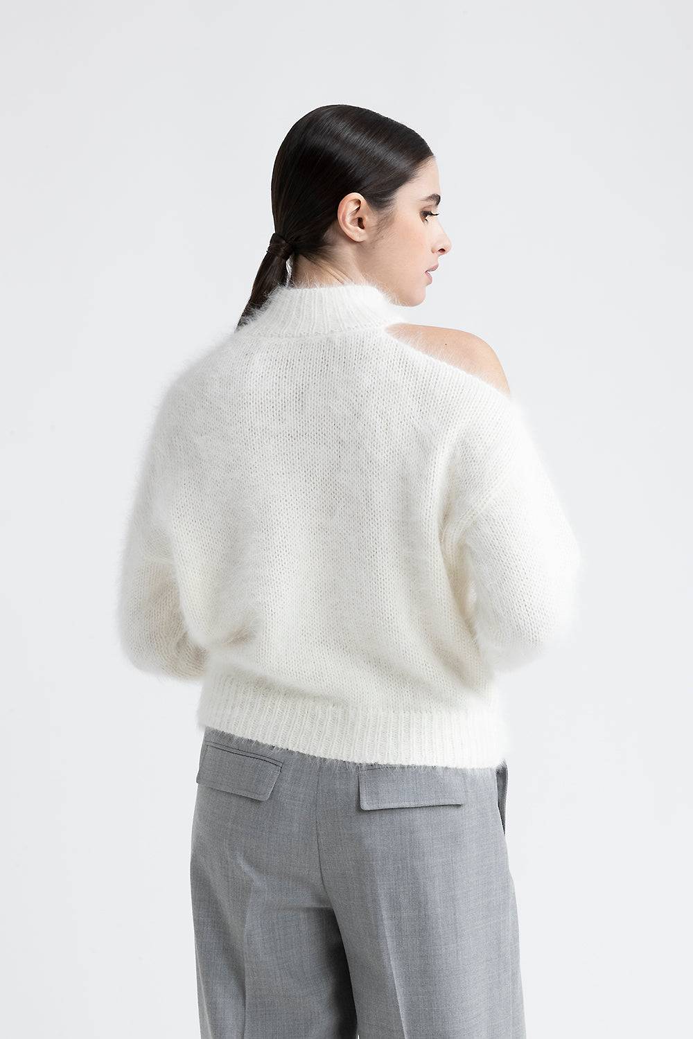 Peserico Maglia in lana d'angora con oblò sulla spalla Promozione Limitata