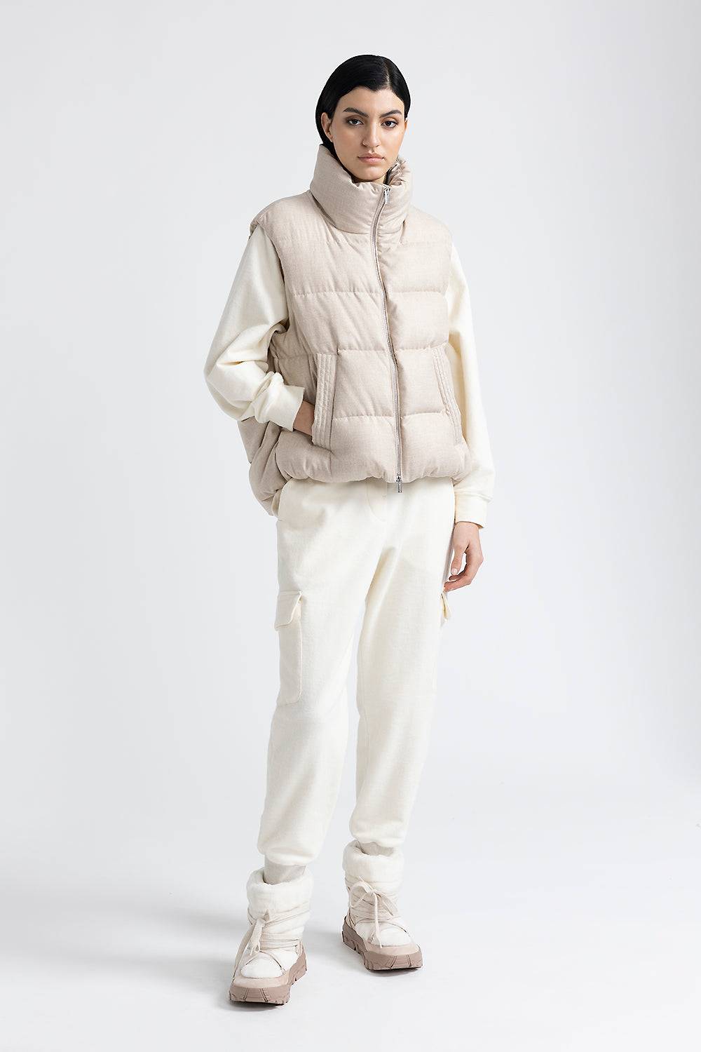 Peserico Gilet in piuma d'oca e flanellina in poliviscosa Fino Al -60%