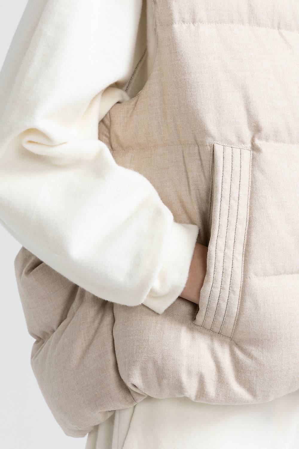 Peserico Gilet in piuma d'oca e flanellina in poliviscosa Fino Al -60%