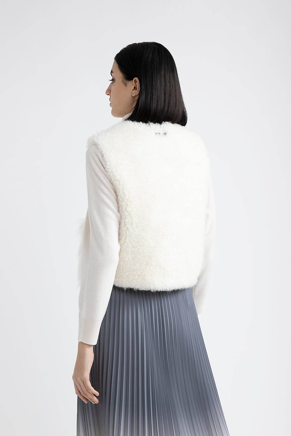 Peserico Gilet in vero pelo di capra cashmere Sottocosto