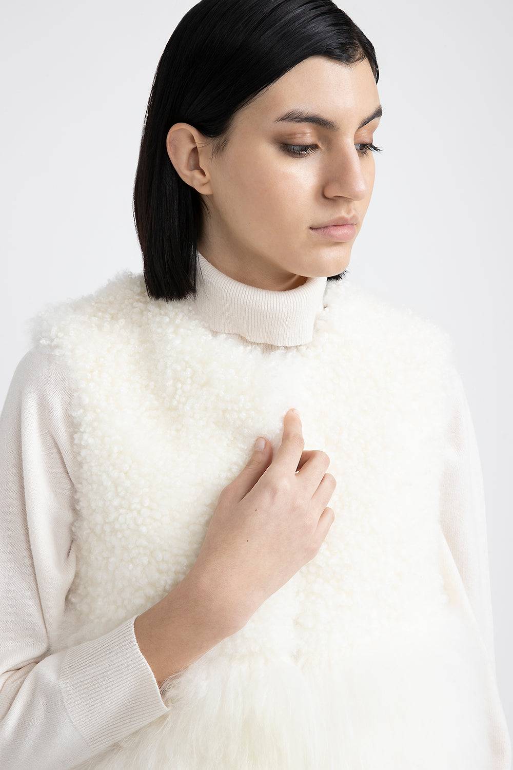 Peserico Gilet in vero pelo di capra cashmere Sottocosto