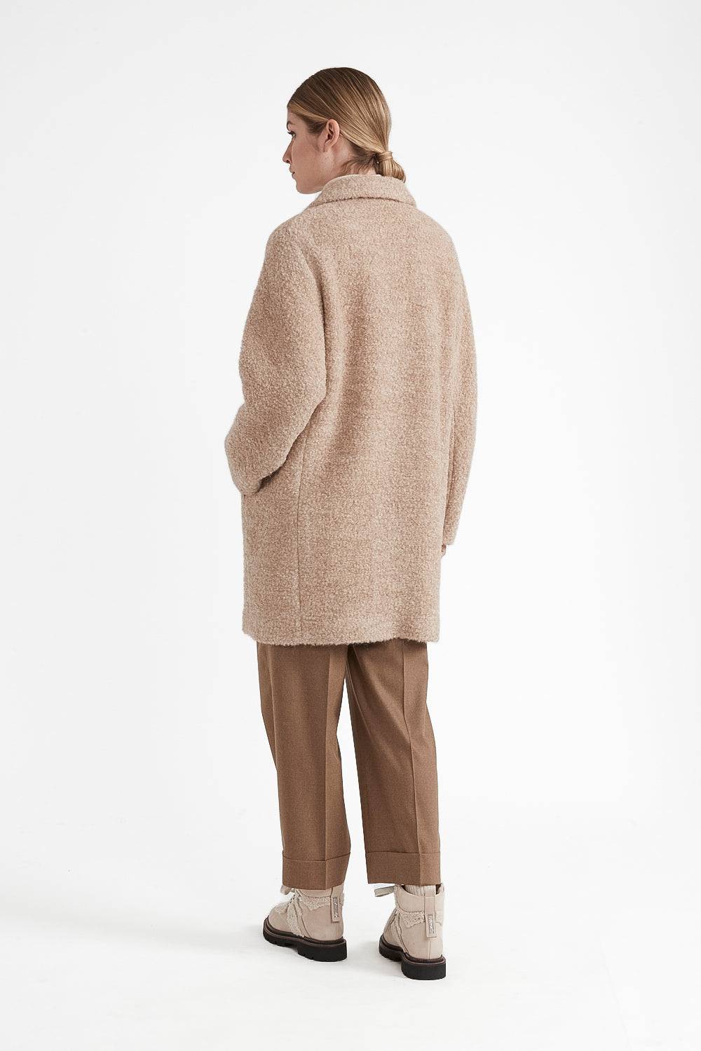 Peserico Cappotto in panno bouclè di lana e alpaca Offerta