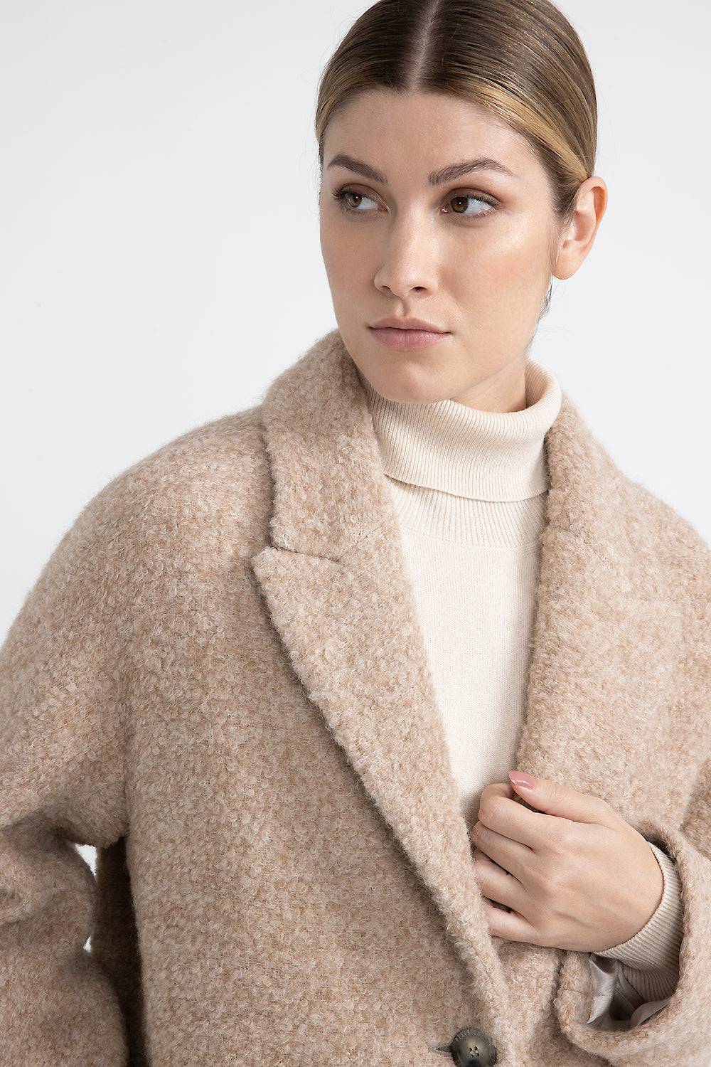 Peserico Cappotto in panno bouclè di lana e alpaca Offerta