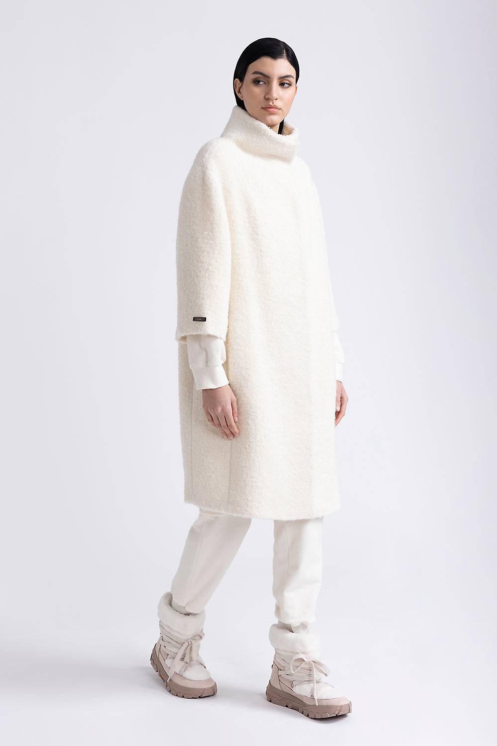 Peserico Cappotto in panno bouclè in lana e alpaca Economico