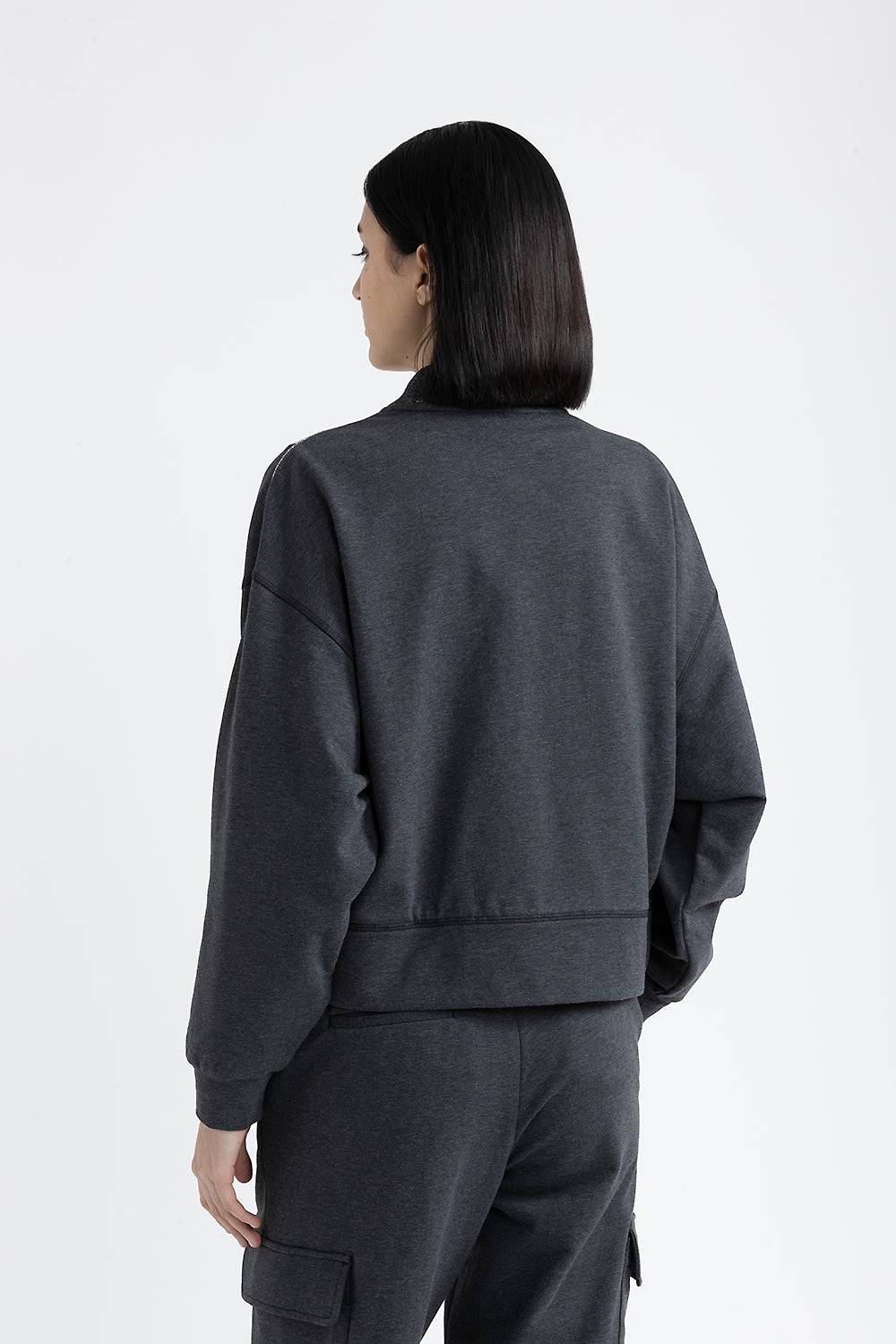Peserico Felpa di cotone stretch smerigliata con Punto Luce Vendita Calda