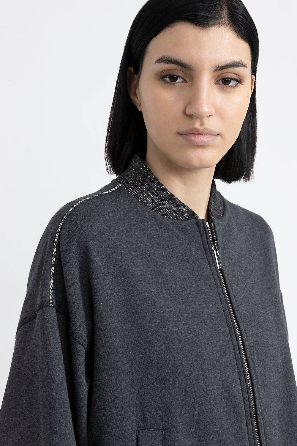 Peserico Felpa di cotone stretch smerigliata con Punto Luce Vendita Calda