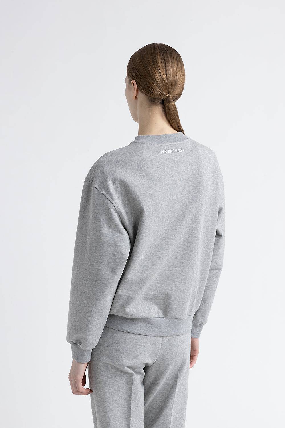 Peserico Felpa girocollo in cotone stretch smerigliato Vendite Flash