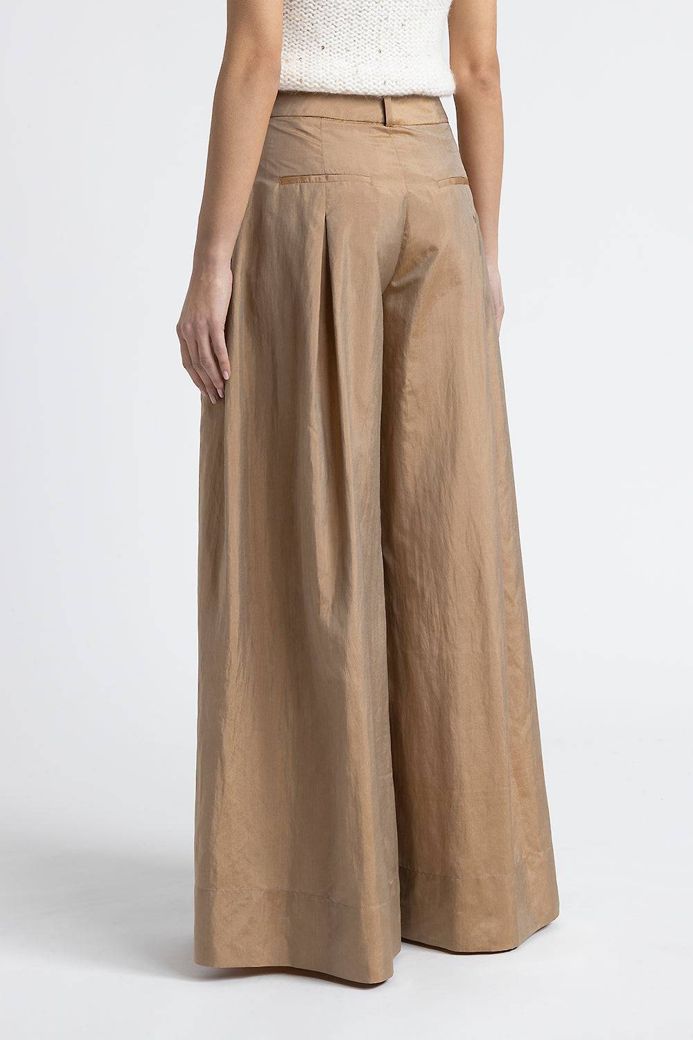 Peserico Pantalone ampio in leggera tela misto seta Moda