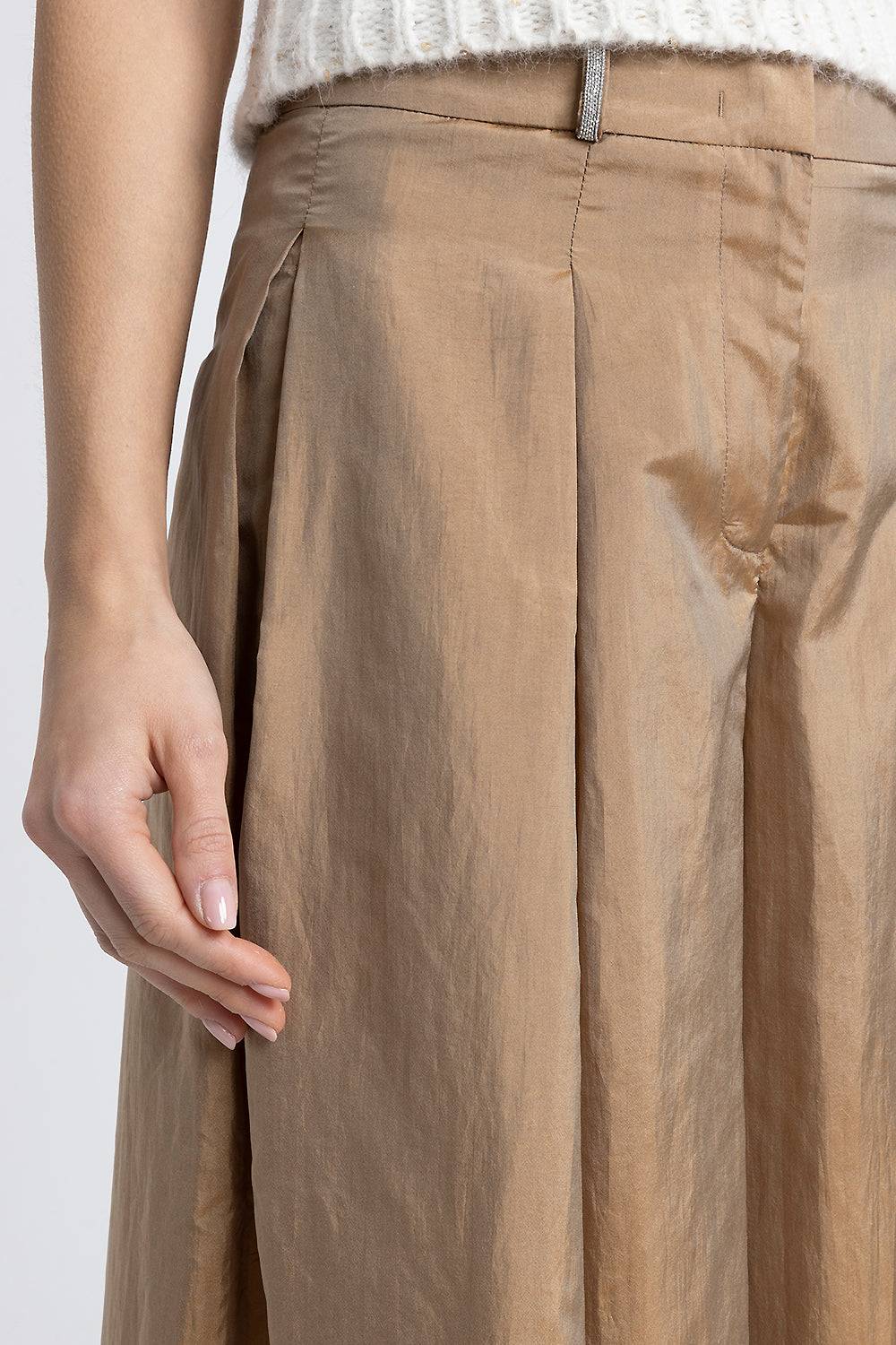 Peserico Pantalone ampio in leggera tela misto seta Moda