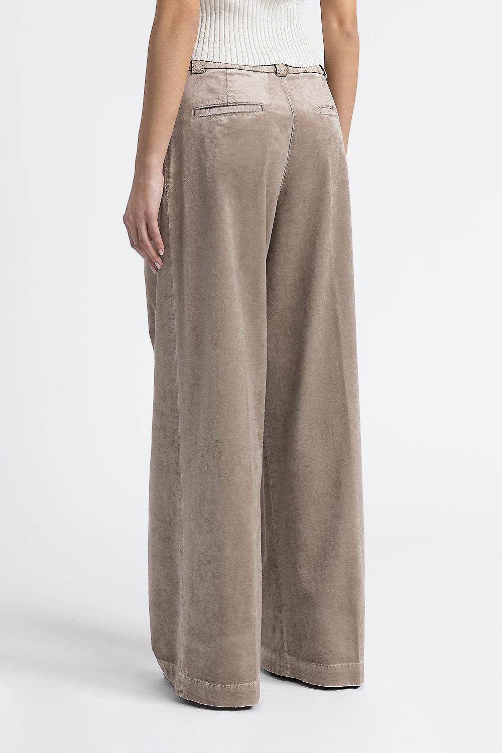 Peserico Pantalone palazzo con pince in velluto a coste Spedizione gratuita