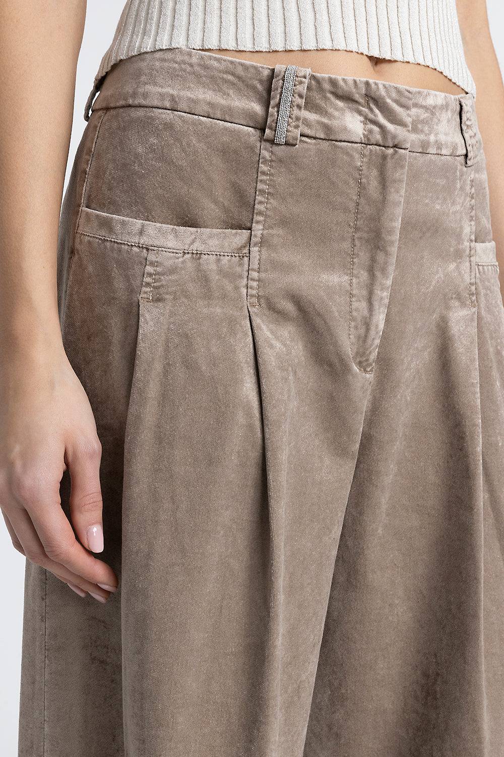 Peserico Pantalone palazzo con pince in velluto a coste Spedizione gratuita