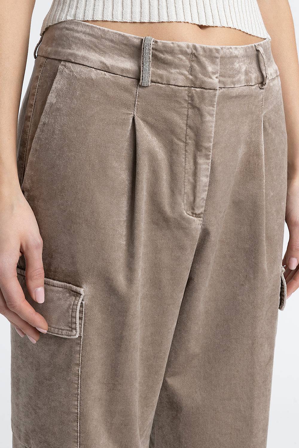 Peserico Pantalone cargo carrot in velluto a coste Sconto di tempo limitato
