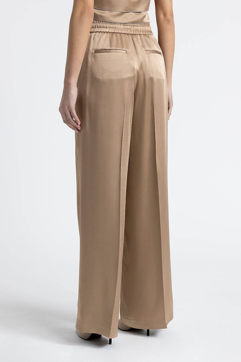 Peserico Pantalone palazzo satinato con Punto Luce Negozio online di fabbrica