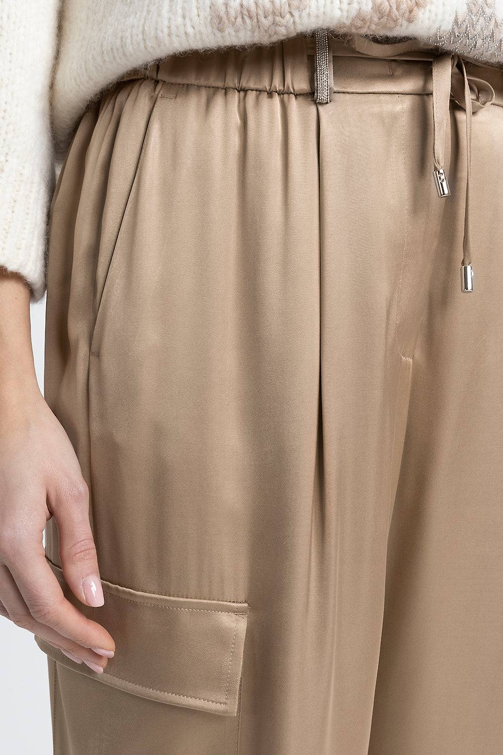 Peserico Pantalone cargo baggy in raso di viscosa Prezzo di fabbrica