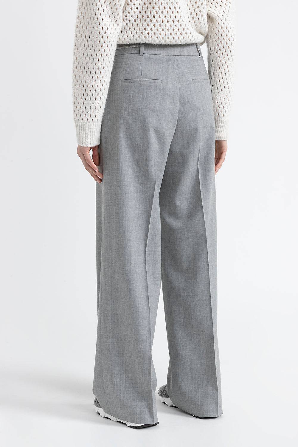 Peserico Pantalone a palazzo in lana tecnica Flash Sale