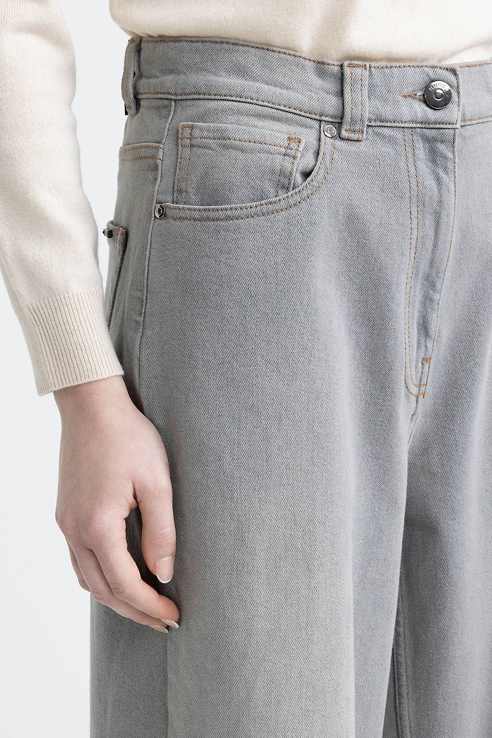 Peserico Pantalone baggy over in denim Offerta esclusiva