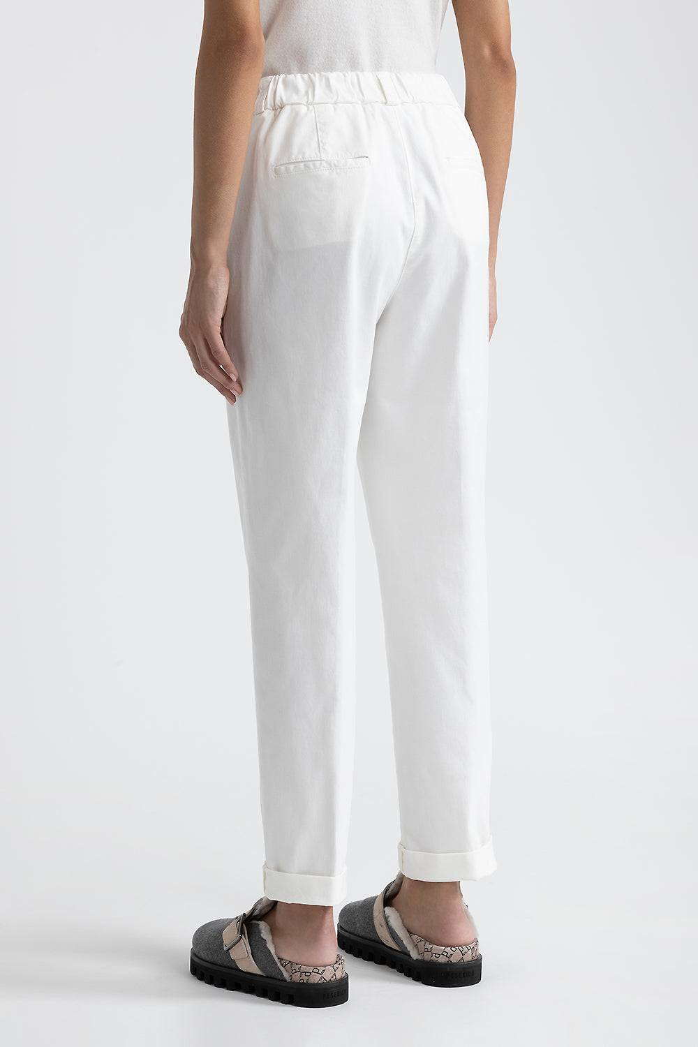 Peserico Pantalone carrot in gabardina mano pesca Black Friday