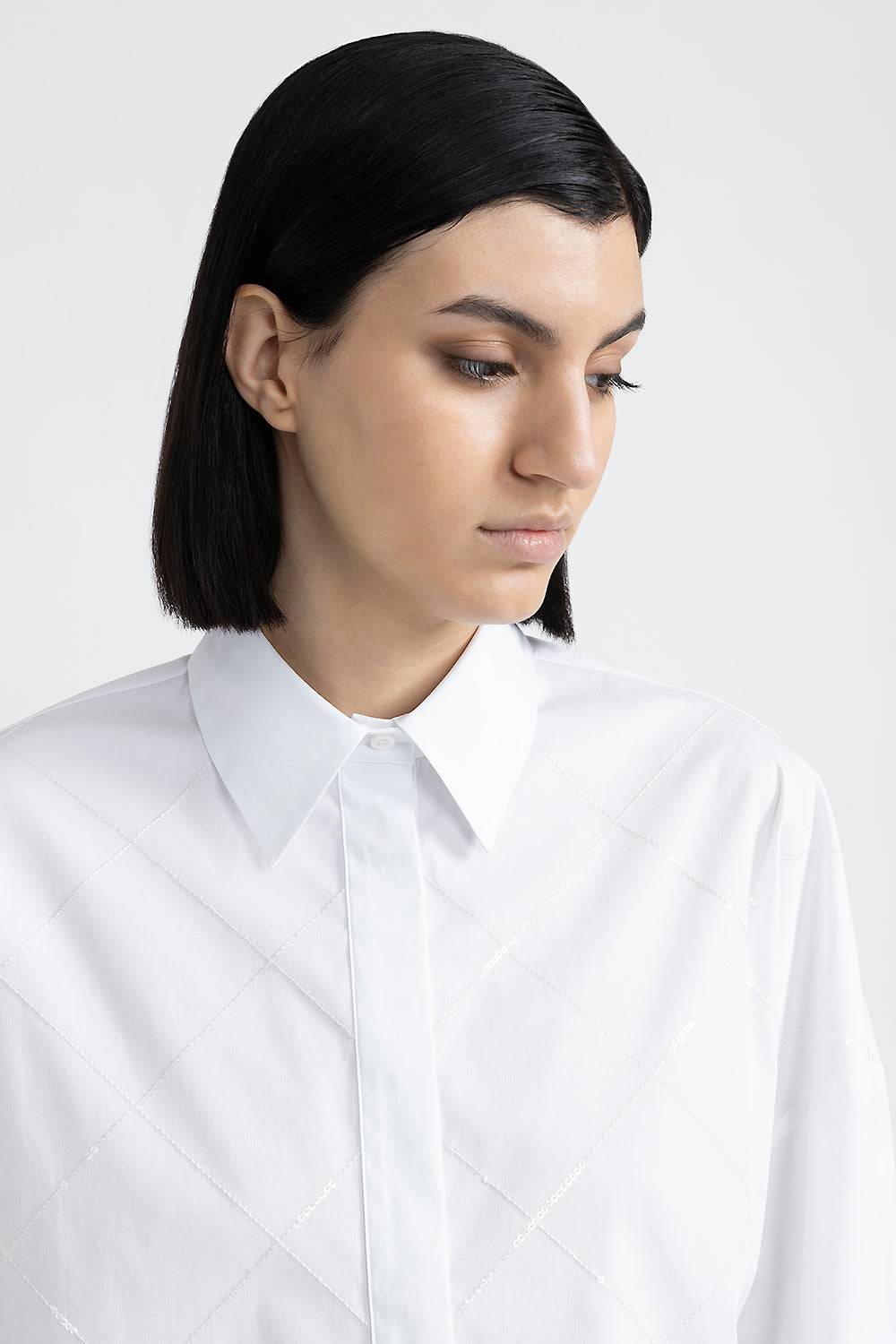 Peserico Camicia crop con paillettes Prezzo basso