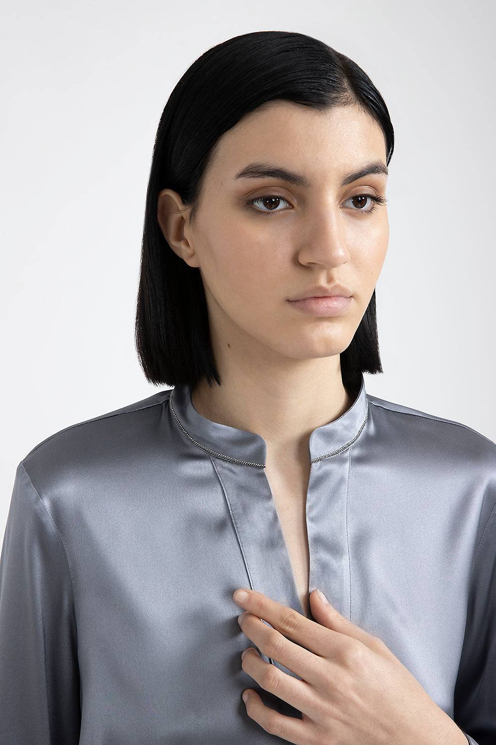 Peserico Camicia in raso di seta lucido Super Saving Price
