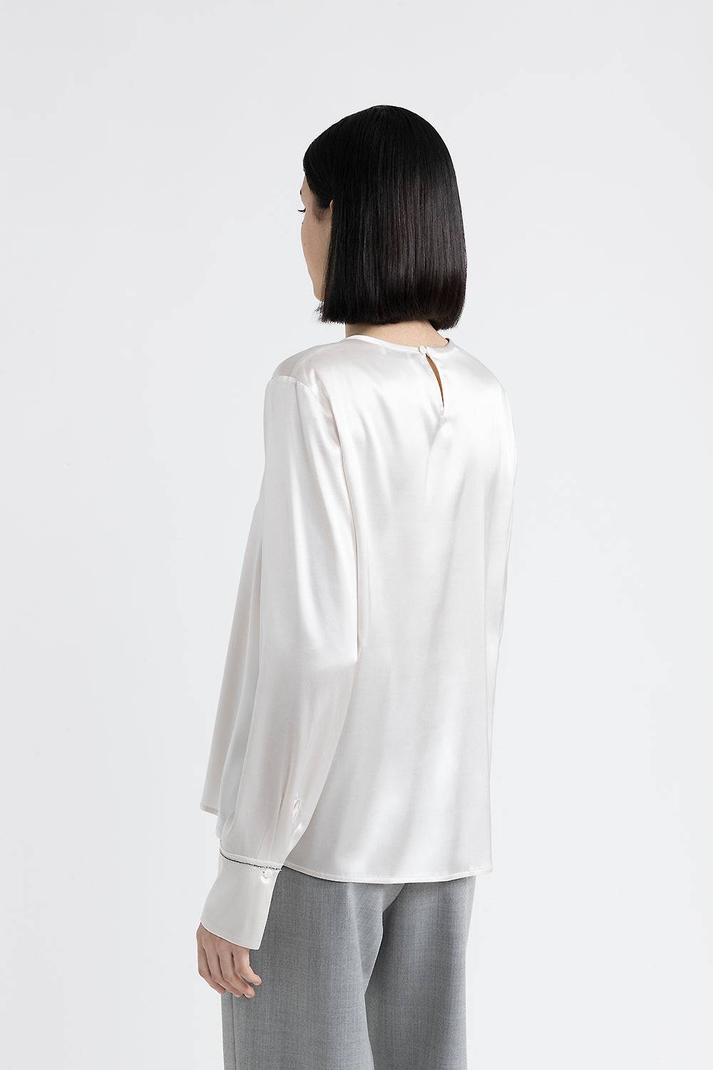 Peserico Camicia in raso di seta con Punto Luce Rilascio limitato