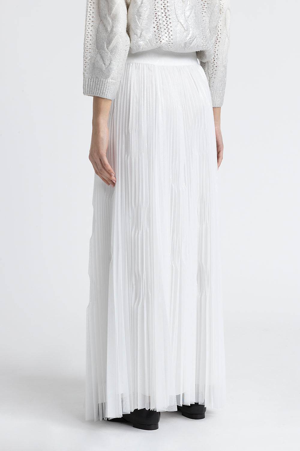 Peserico Gonna lunga in plissé soleil di tulle laminato Fino al 55% di sconto