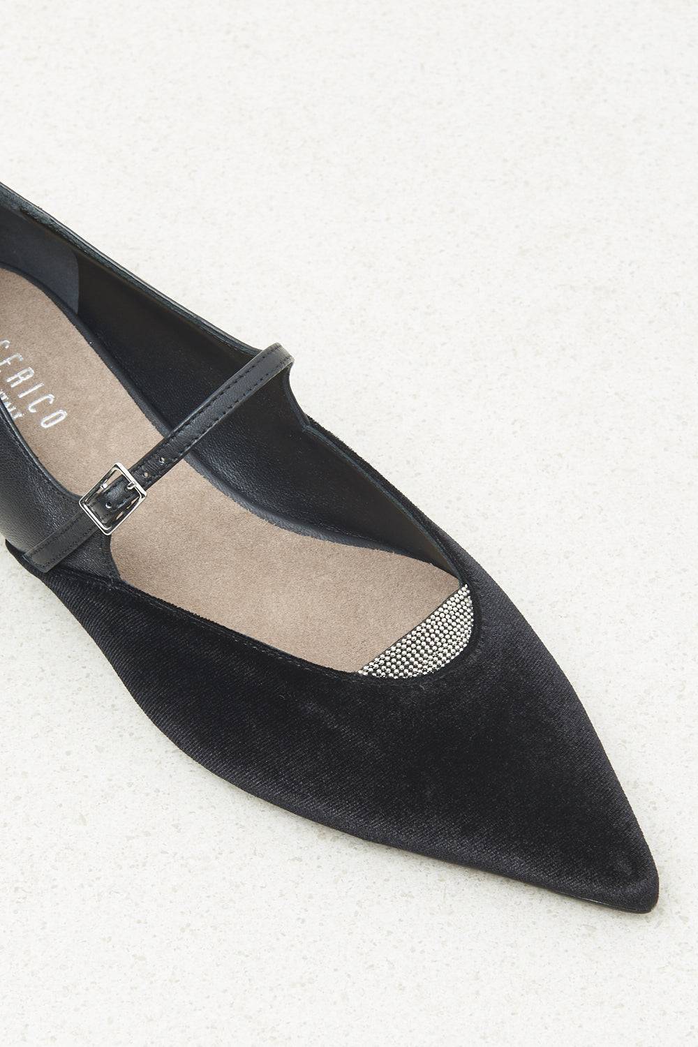 Peserico Ballerina flat in velluto e pelle Limitato a 3 giorni