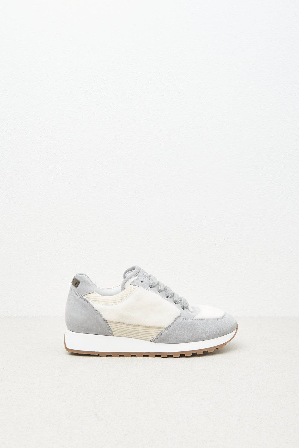Peserico Sneakers in vera pelle e eco-pelliccia Qualità