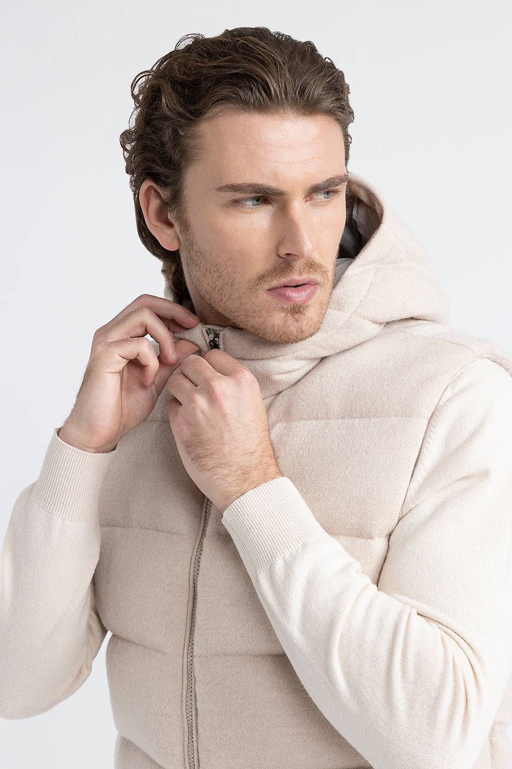 Peserico Gilet in piuma d'oca in lana e cashmere Vendita Calda