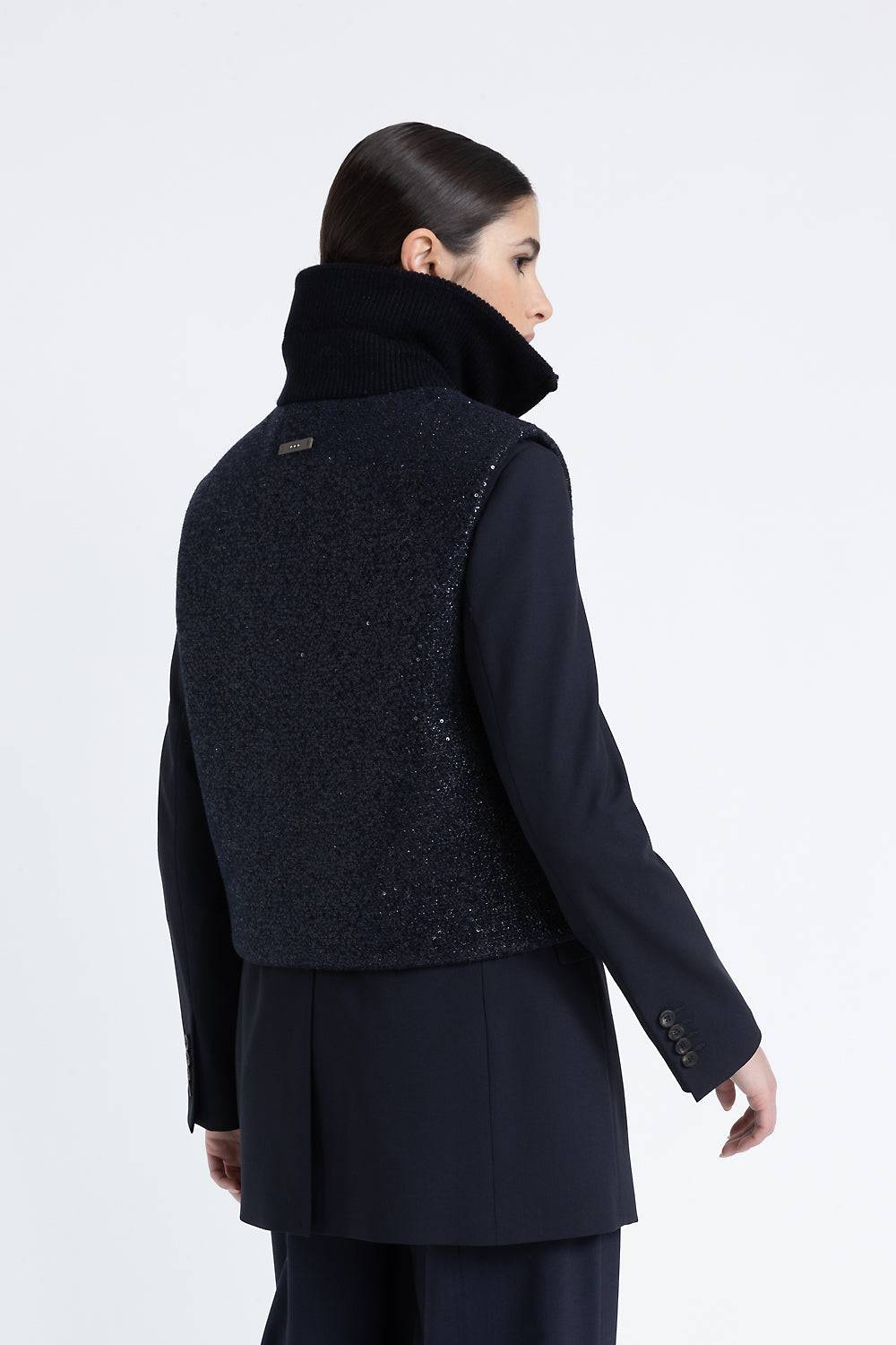 Peserico Gilet imbottito in panno lurex con paillettes Latest fashion