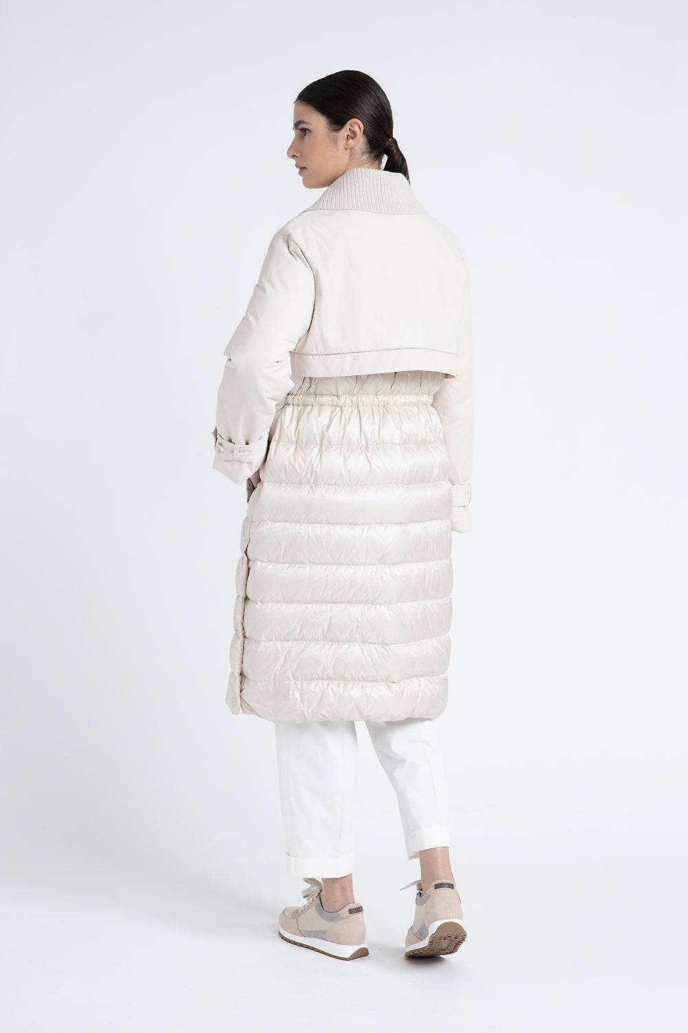 Peserico Trench lungo antigoccia imbottito in piuma Liquidazione