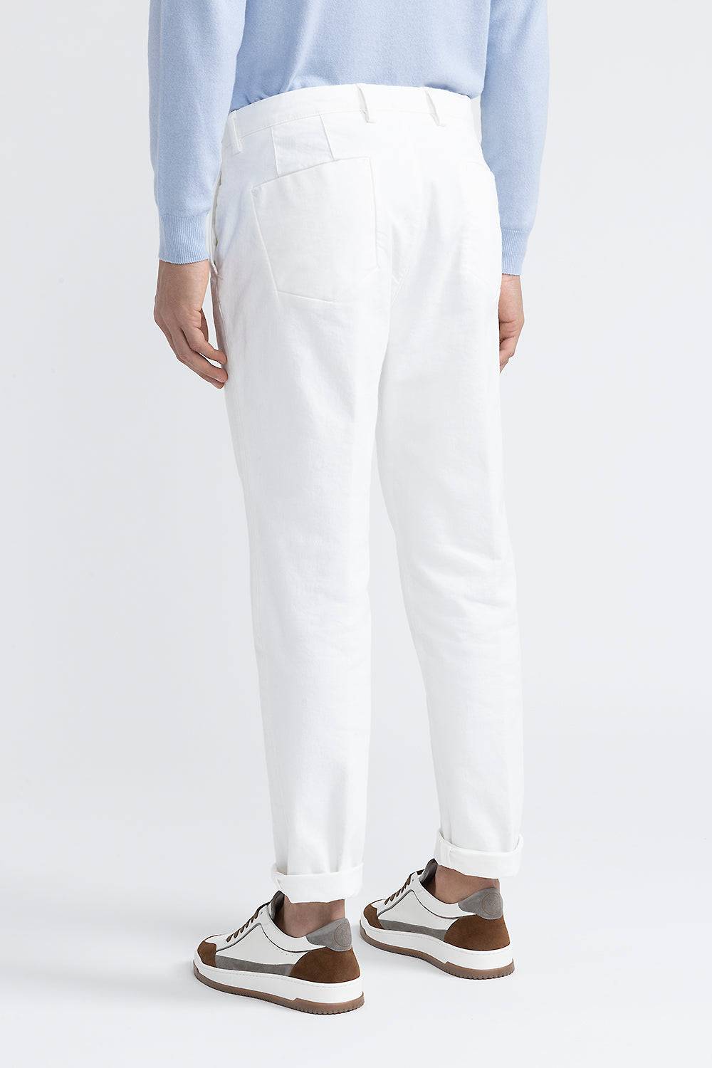Peserico Pantalone chino in bull denim bianco Offerta speciale della fabbrica