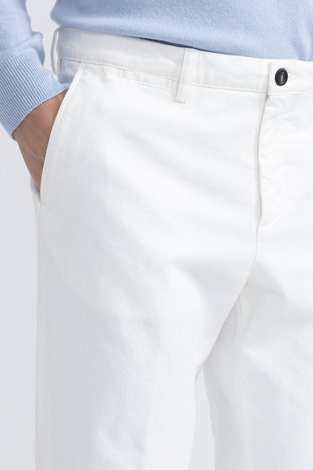 Peserico Pantalone chino in bull denim bianco Offerta speciale della fabbrica