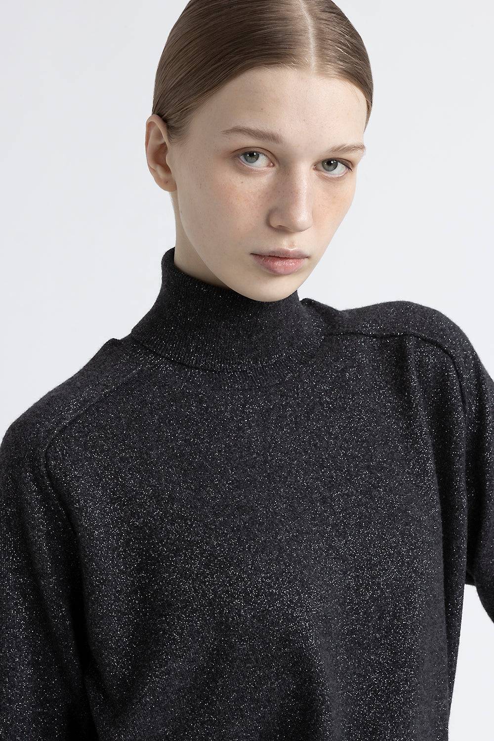 Peserico Maglia collo alto in lana, cashmere e lurex Sconto