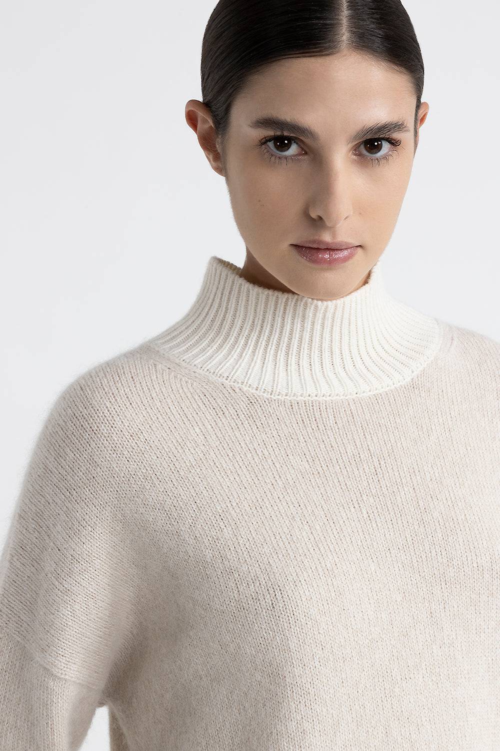 Peserico Maglia collo alto in lana, cashmere e alpaca Offerta