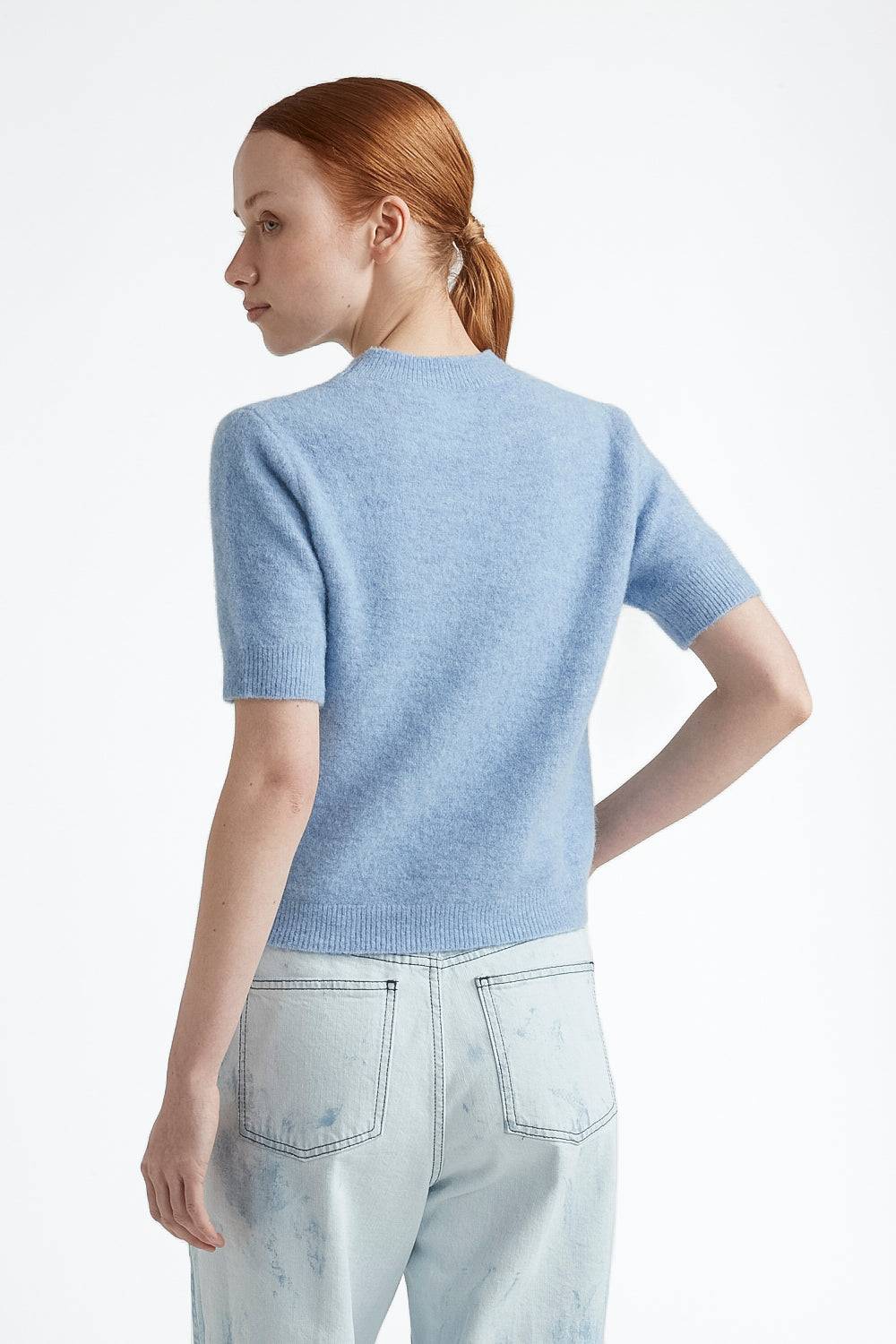 Peserico Maglia maniche corte in filato d'alpaca e lana stretch Online
