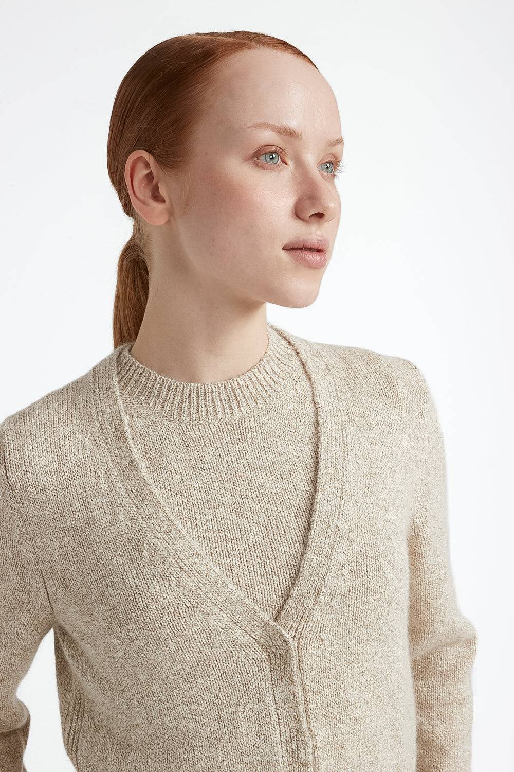 Peserico Cardigan in cotone e lana d'alpaca con lurex Outlet
