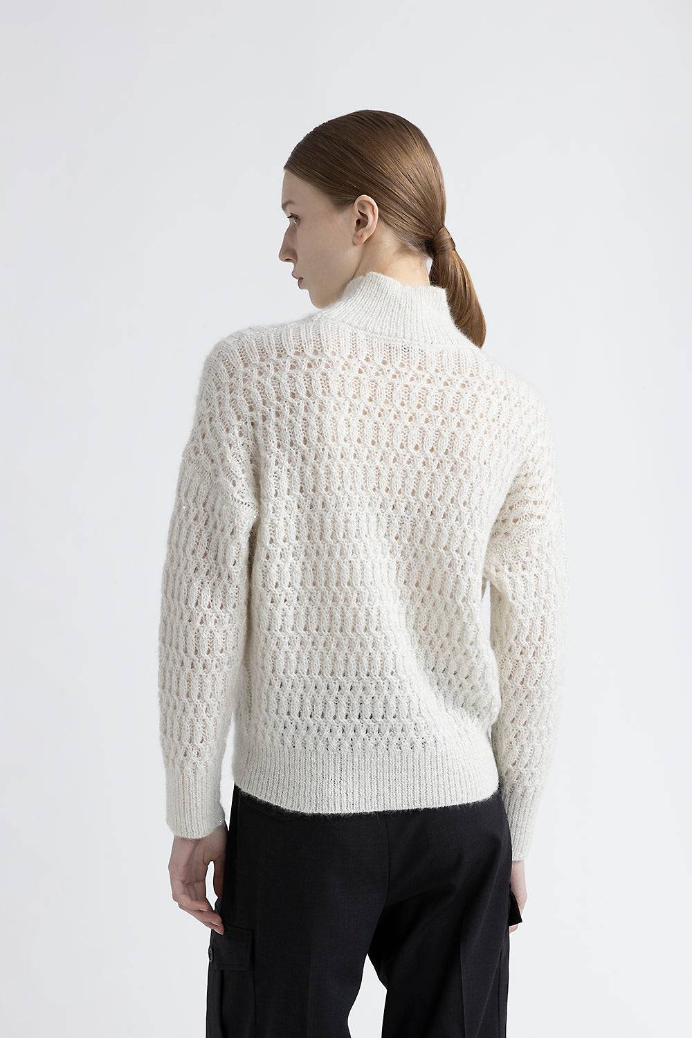Peserico Maglia collo alto in lana d'alpaca intrecciata In Vendita