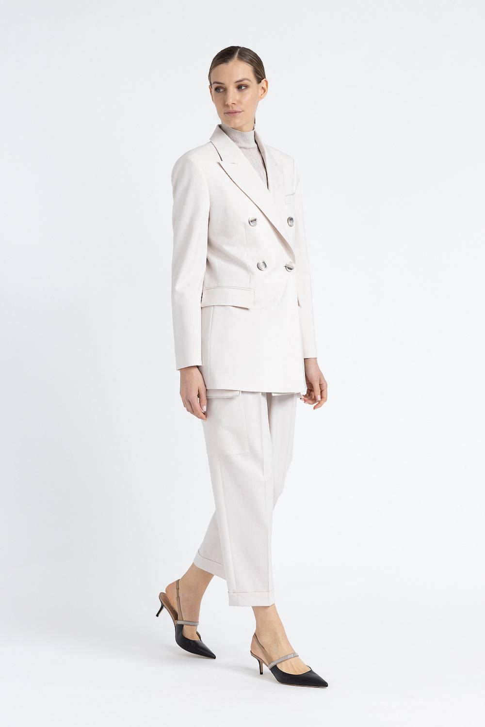 Peserico Blazer doppiopetto in twill di lana tecnica Vendita Calda