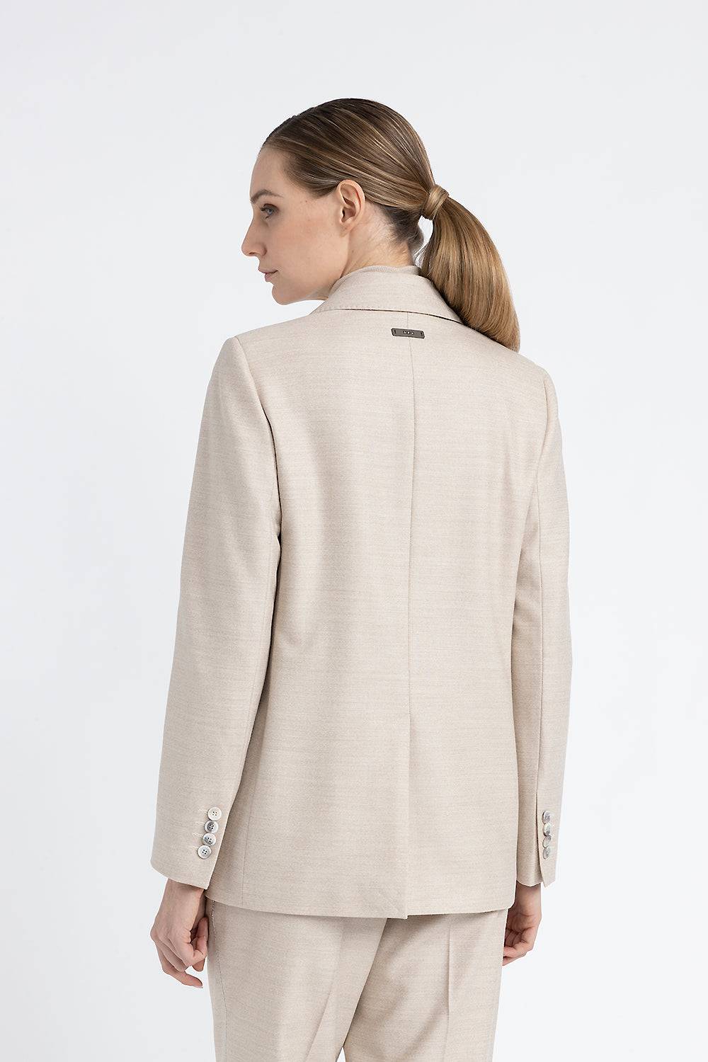 Peserico Blazer monopetto in lana jaspé comfort Loro Piana Saldi Di Fabbrica
