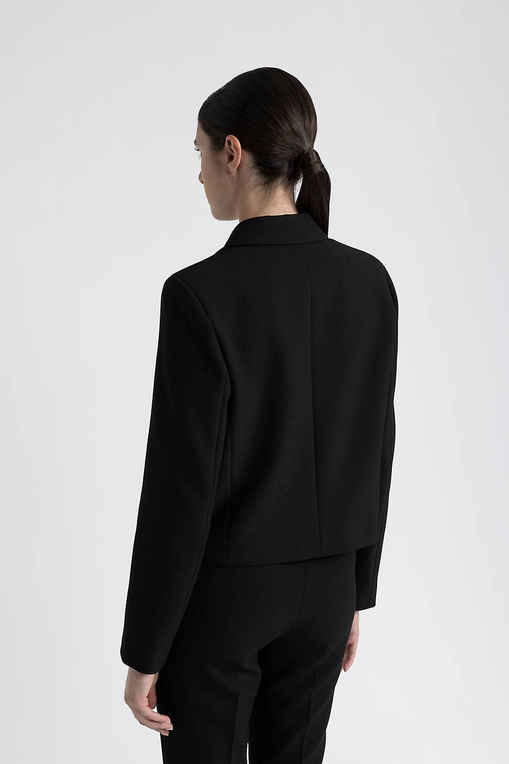 Peserico Blazer doppiopetto crop in viscosa e cotone Vendite Flash
