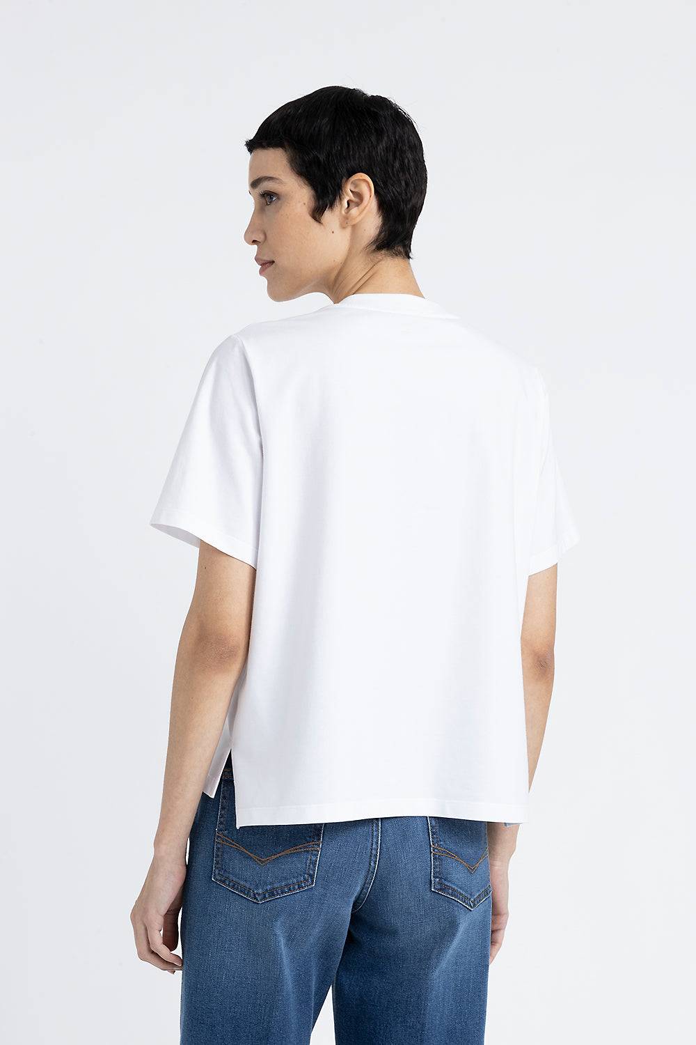 Peserico T-shirt in jersey di cotone con ricamo Sconto di tempo limitato