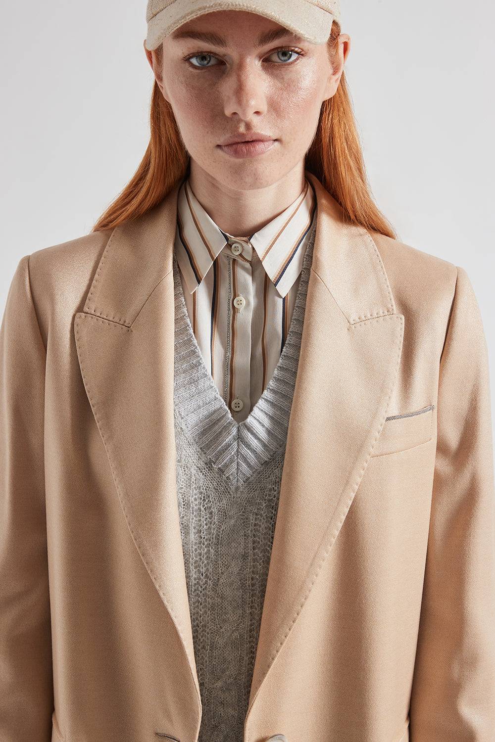Peserico Camicia a righe in viscosa e seta Offerta esclusiva